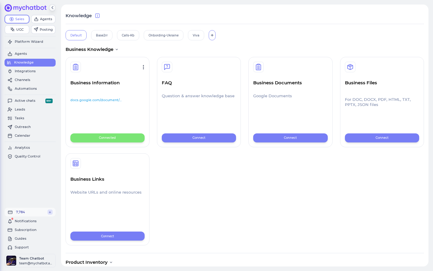 The Connect AI tools modal: the Product MCP server address plus the Claude Code and Cursor setup snippets, scoped to one catalog