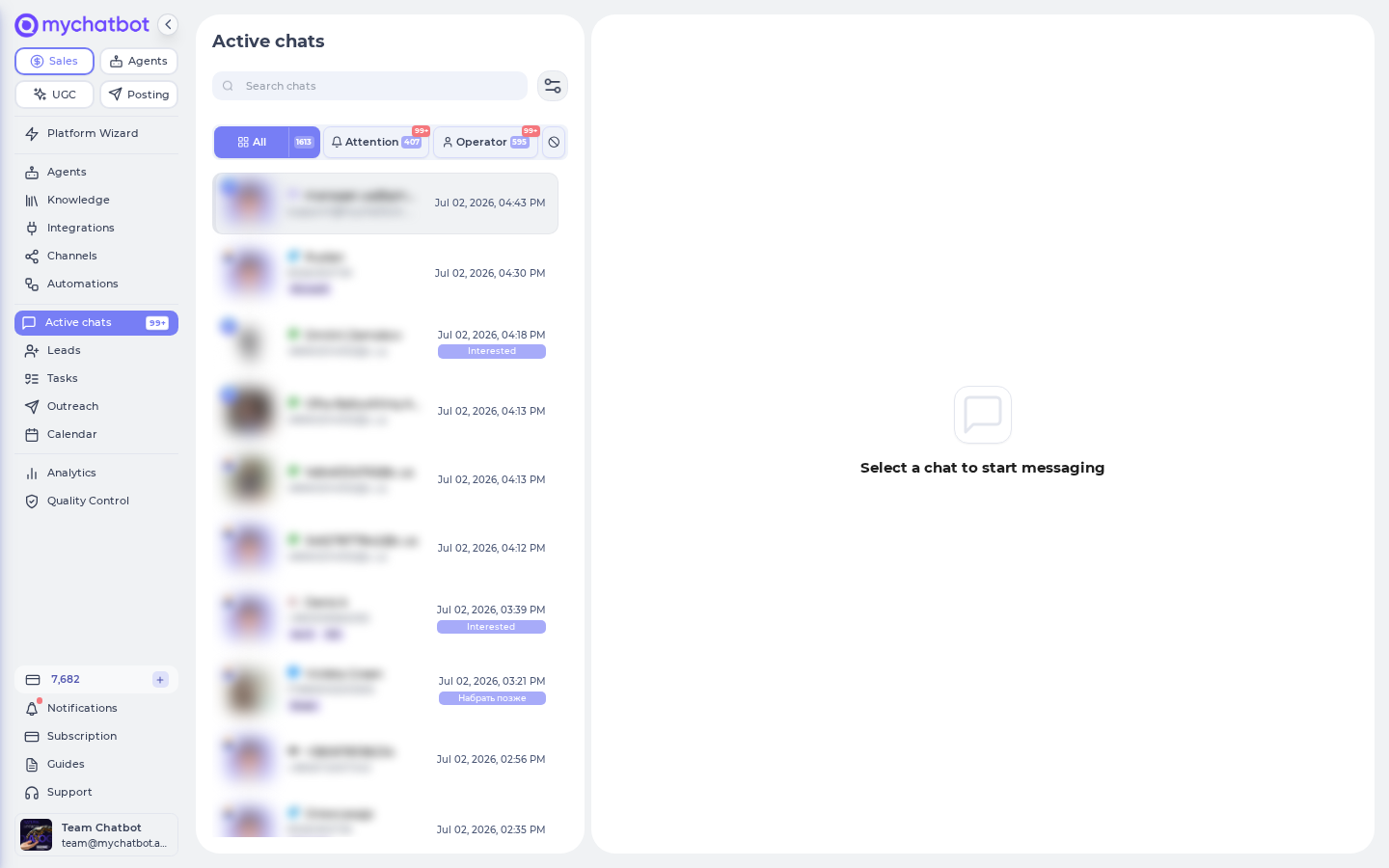 A client card showing Funnel status, Labels, Manager, and the Notes and Tasks tabs